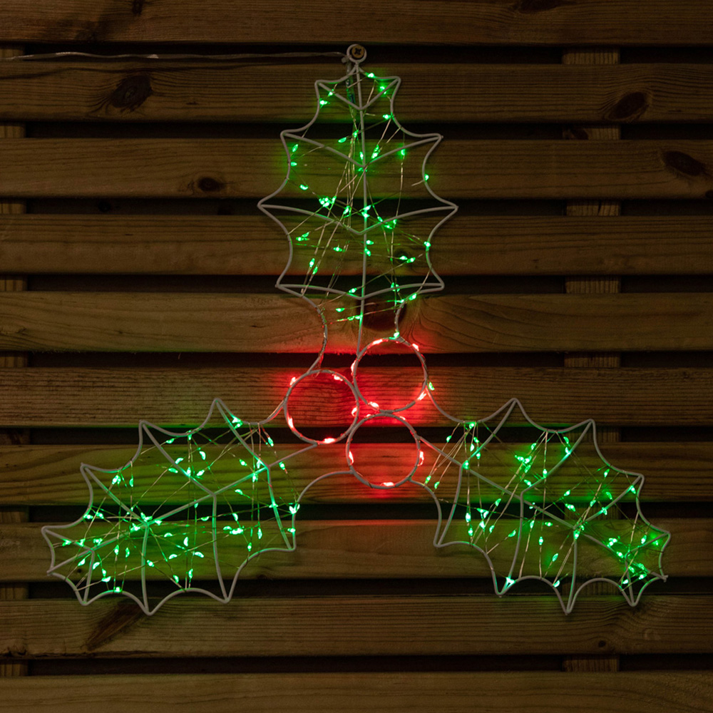 Samuel Alexander Holly with Berries Silhouette Light Up Christmas Decoration Image 1