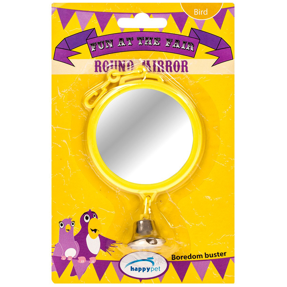 Happy Pet Fun At The Fair Bird Mirror - Round Image 1
