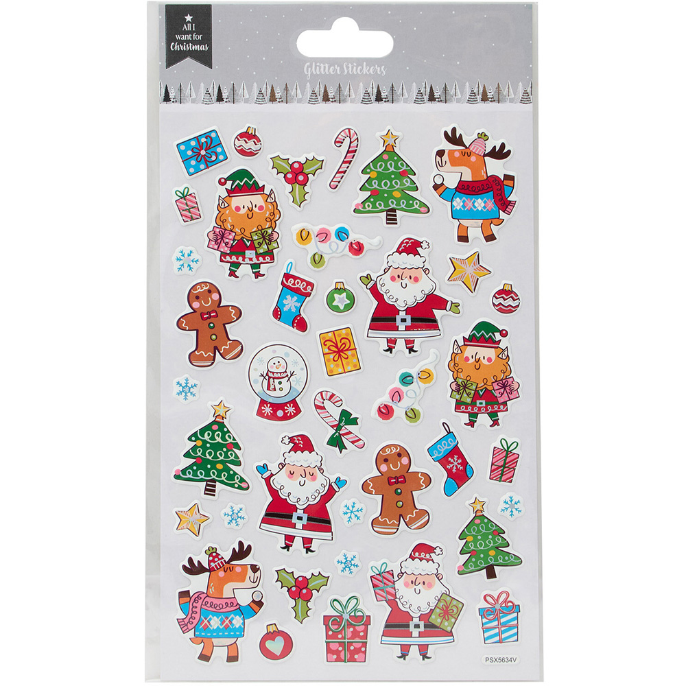 Fun Christmas Glitter Stickers Image 2