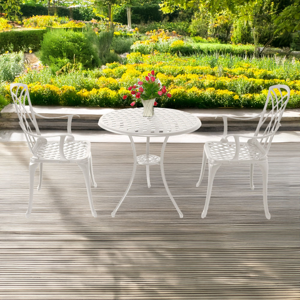 Centurion Supports OSHOWA 2 Seater White Bistro Set Image 1