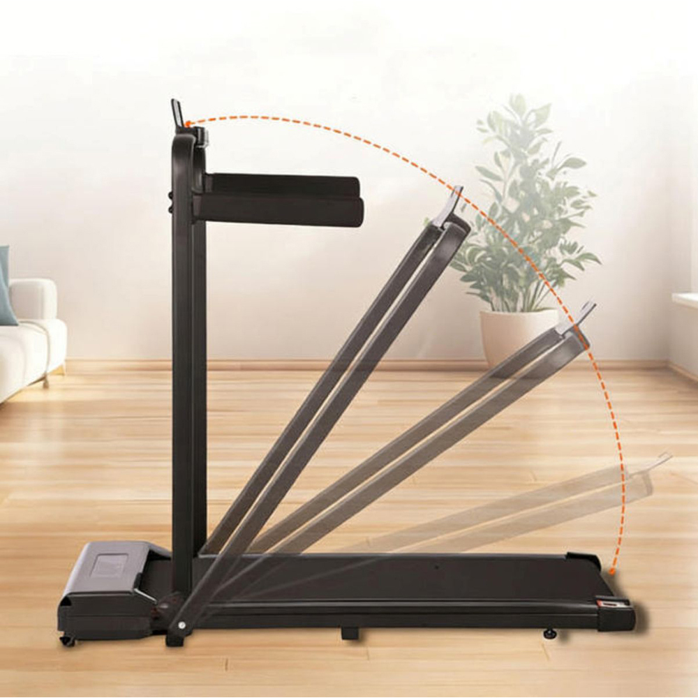 Willowmare 2-in-1 Grey Foldable Electric Treadmill with Handrail and LCD Screen Image 6