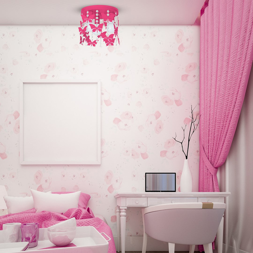 Milagro Angelica Hot Pink Ceiling Lamp 230V Image 5