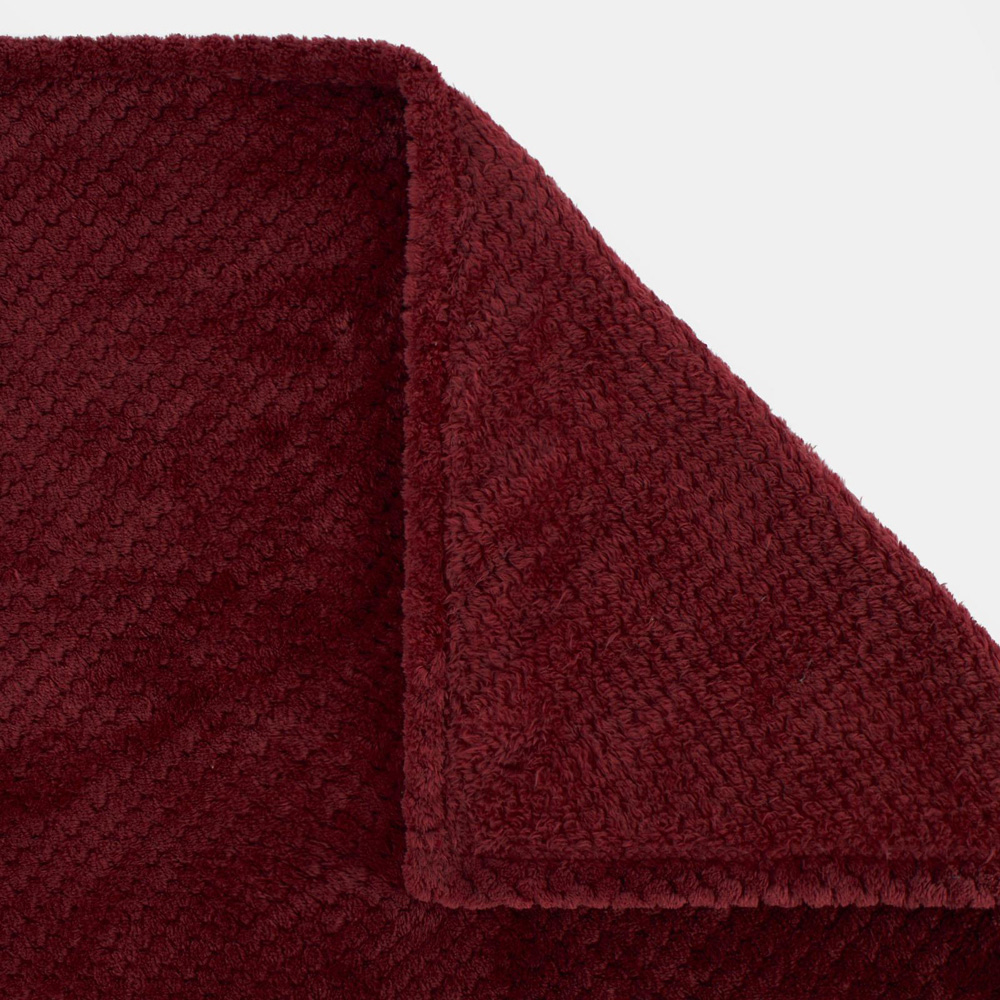 Dreamscene Luxury Burgundy Mink Waffle Throw 240 x 200cm Wilko