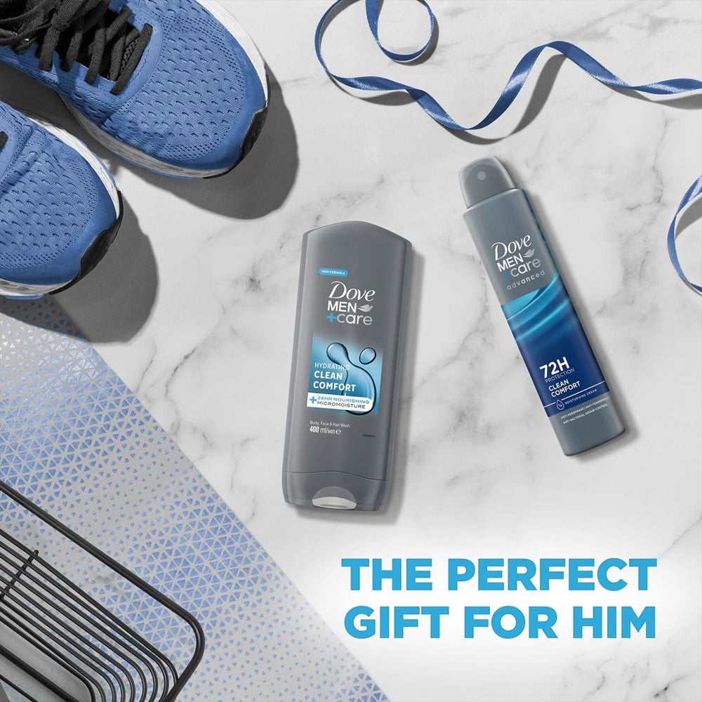 Dove Men+Care Cleanse and Care Bodywash and Bodyspray XL Duo Gift Set 4 Pack Image 8
