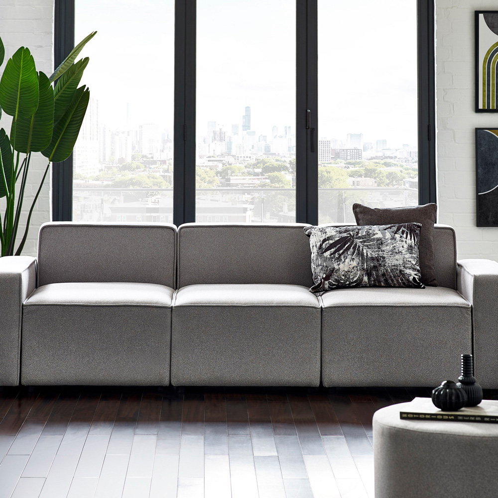 Julian Bowen Lago 3 Seater Grey Combination Sofa Set Image 1