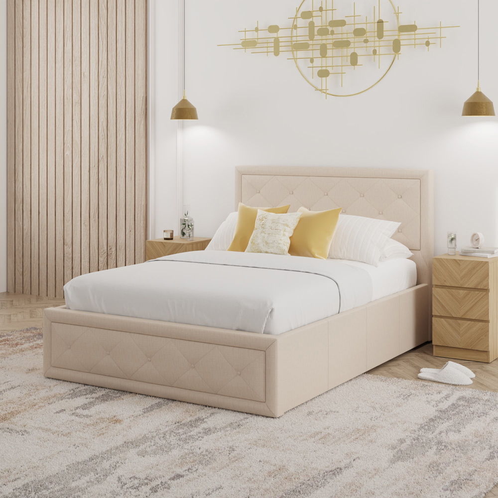 GFW Hollywood King Size Natural Ottoman Bed Image 7
