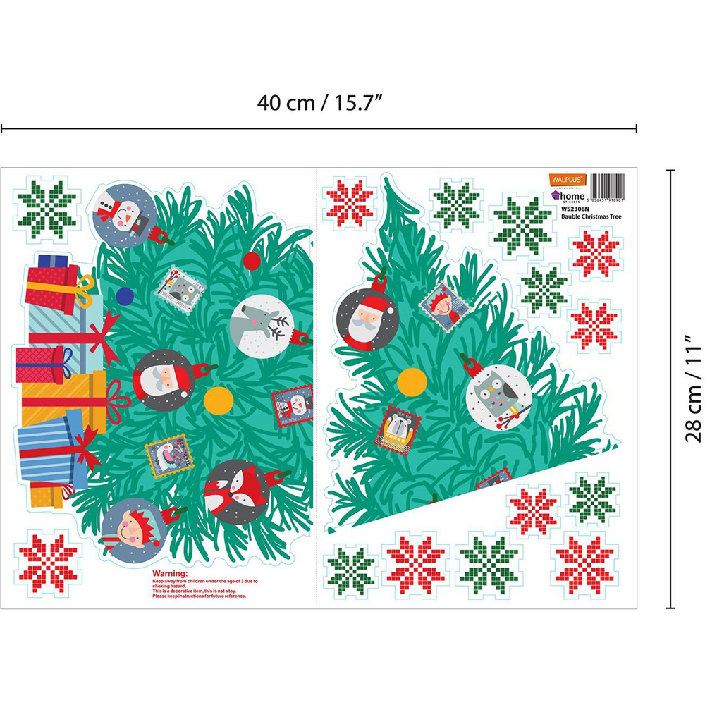 Walplus Bubble Christmas Tree Self Adhesive Wall Stickers 15 Piece Image 7