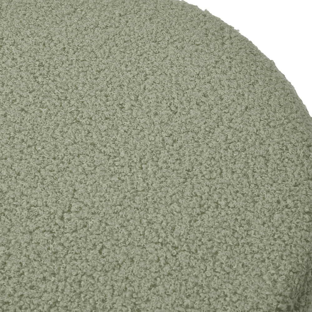 Living and Home Muted Green Teddy Fleece Tub Design Round Footstool Image 4