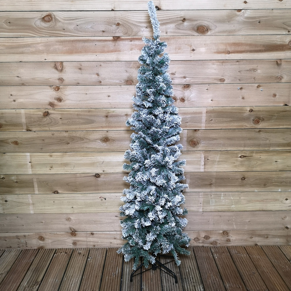 Premier Green Snow Flocked Spruce Pine Artificial Christmas Tree 5.5ft Image 6