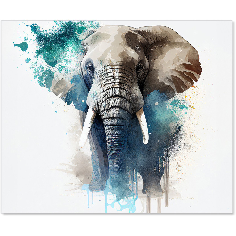 Warren Reed Designer Splashart Majestic Elephant Glass Kitchen Splashback 75 x 90cm Image 2