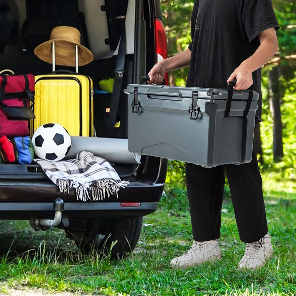 Costway Dark Grey Rotomolded Cooler Insulated Portable Ice Chest 28L Image 2