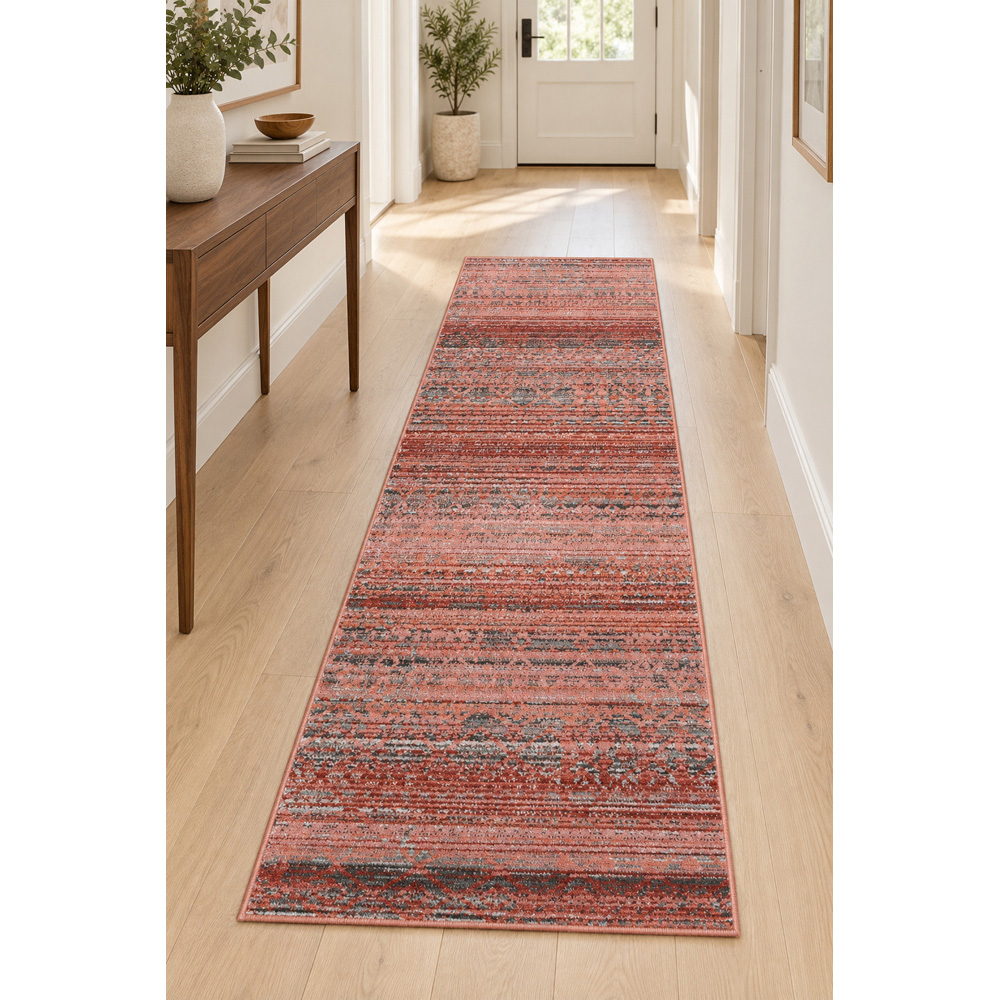 Portland Urco Nuevo Owen Red Textured Runner Rug 66 x 200cm Image 4