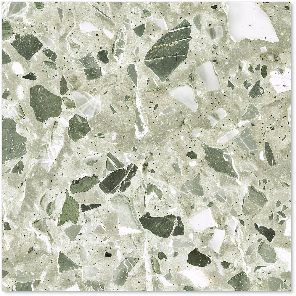 Warren Reed Designer Sage Green and White Quartz Effect Glass Kitchen Splashback 60 x 60cm Image 2