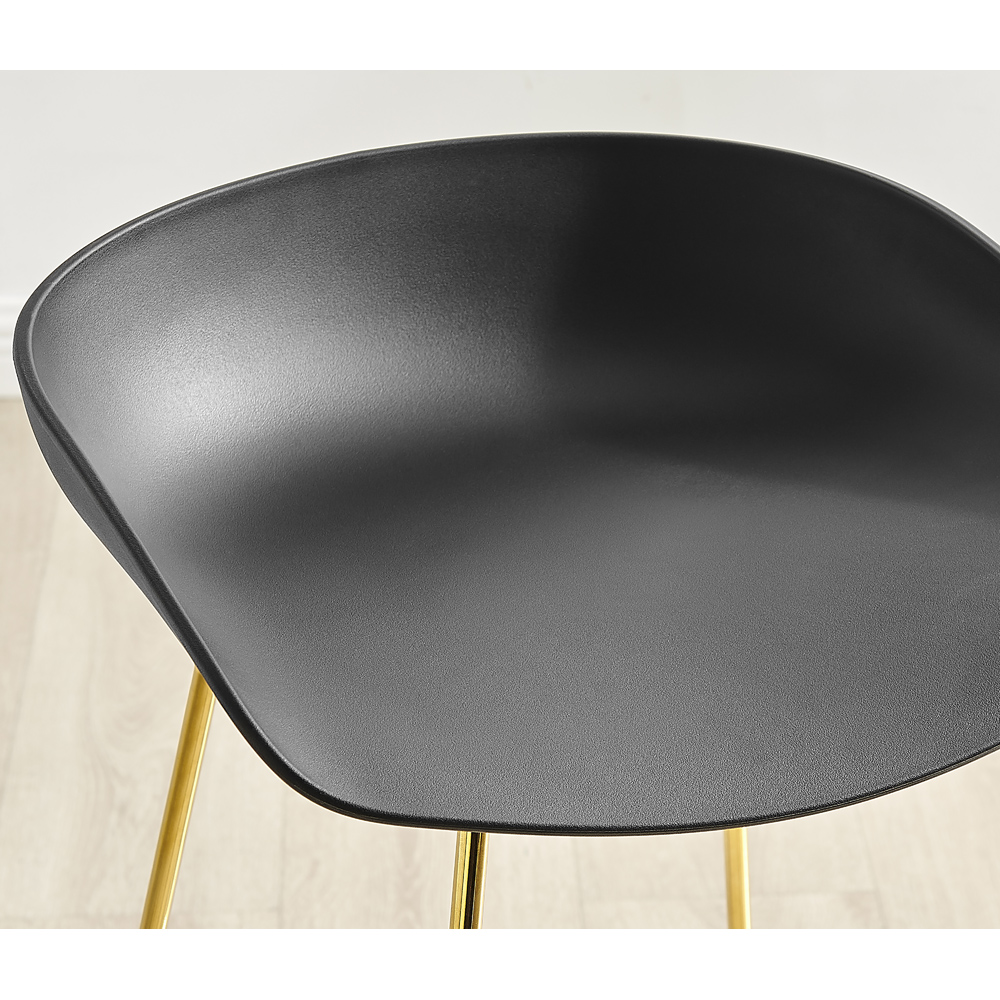 Furniturebox Harding Black and Gold Bar Stool Set of 2 Wilko