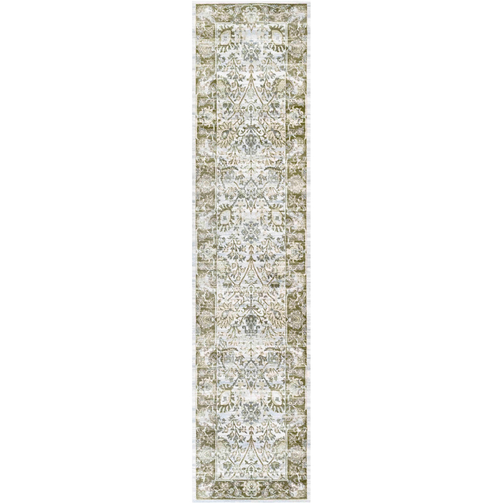 Kukoon Caralina Florrie Green Flat Vintage Rug 60 x 240cm Image 2