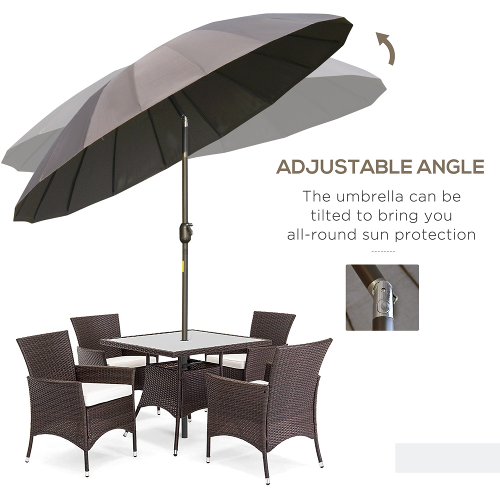 Outsunny Dark Grey Crank and Tilt Parasol 2m Image 5