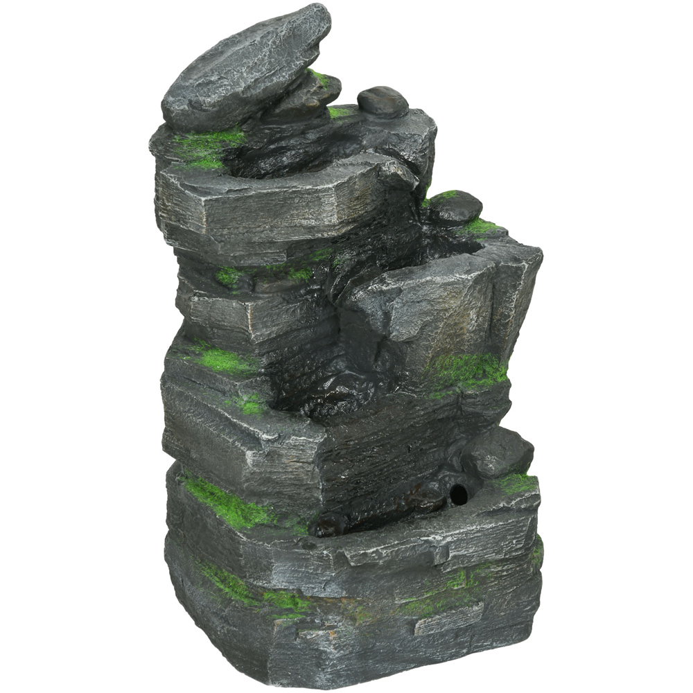 Outsunny Dark Grey Outdoor LED Garden Fountain Image 1