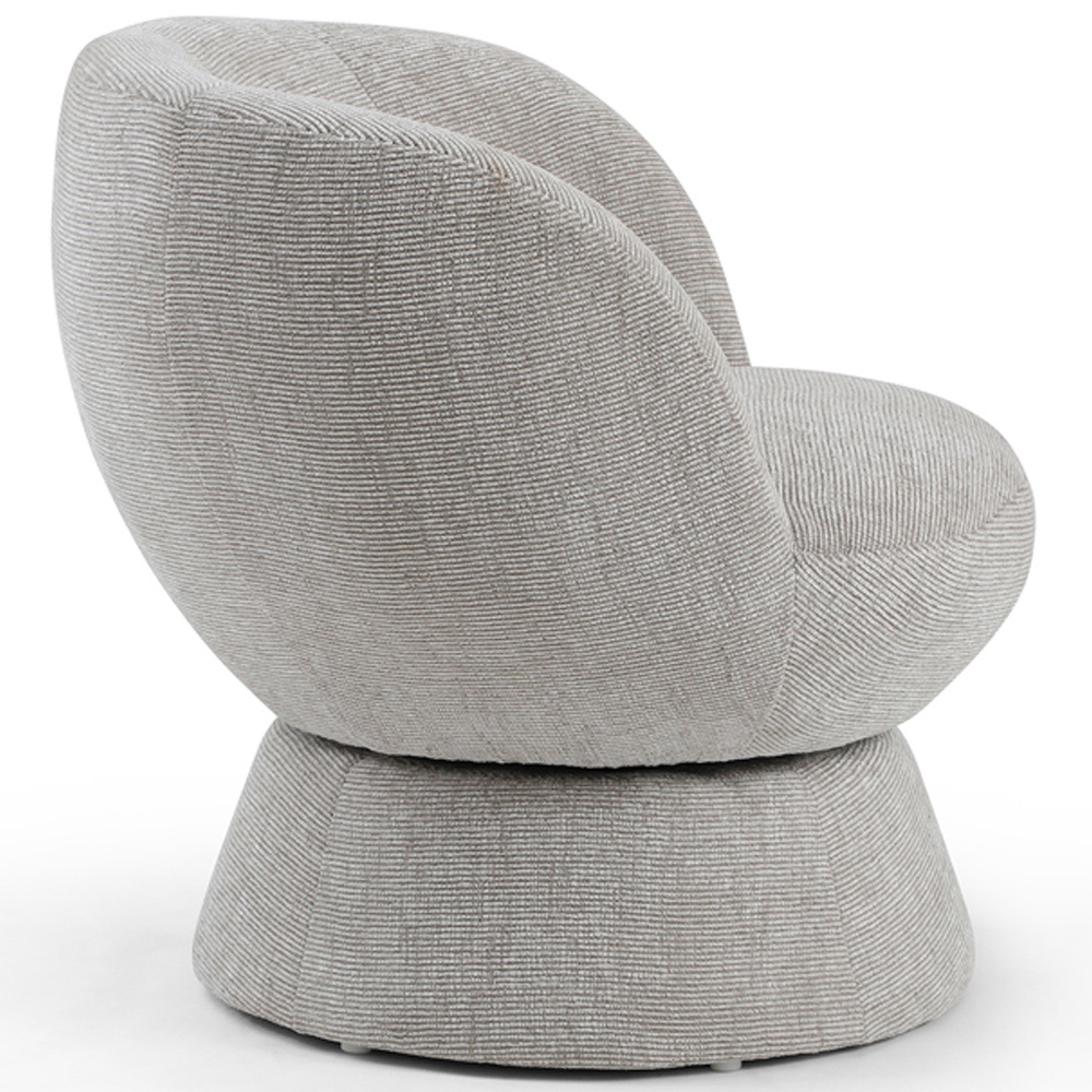 Tom Natural Woven Chenille Swivel Accent Tub Chair Image 4