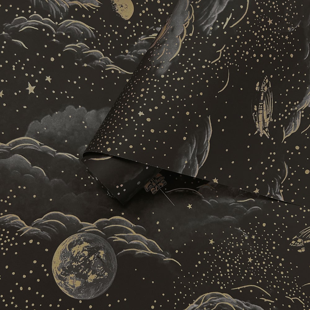 Holden Decor Lost in Space Black and Gold Wallpaper Image 2