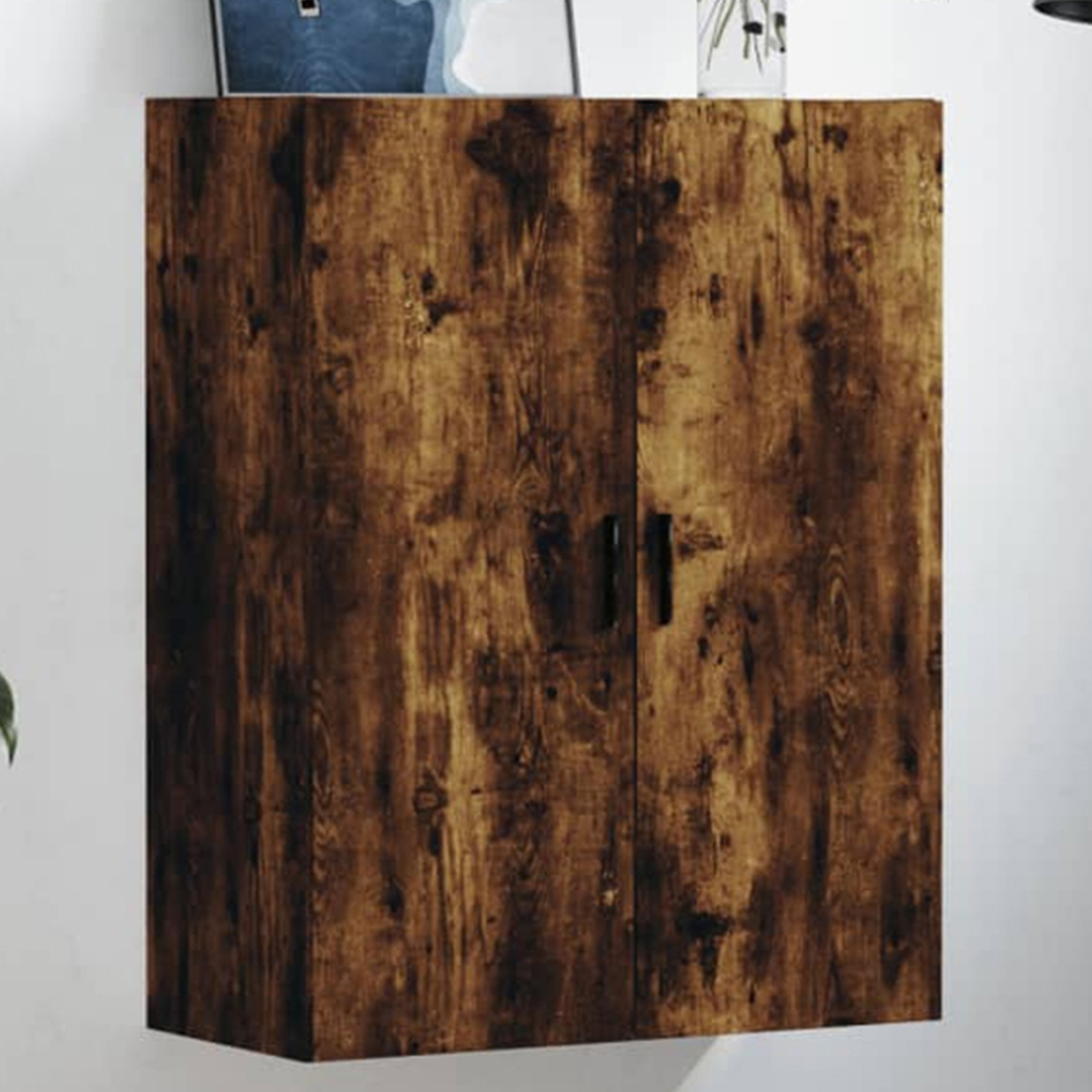 vidaXL 2 Door Brown Smoked Oak Wall Mounted Cabinet Image 1