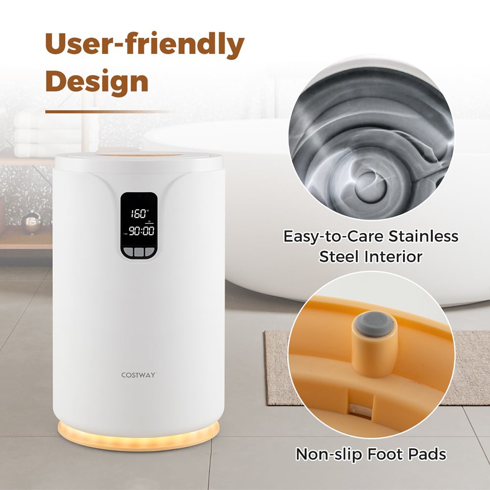 Costway White Towel Heater with Heating Time 20L Image 8