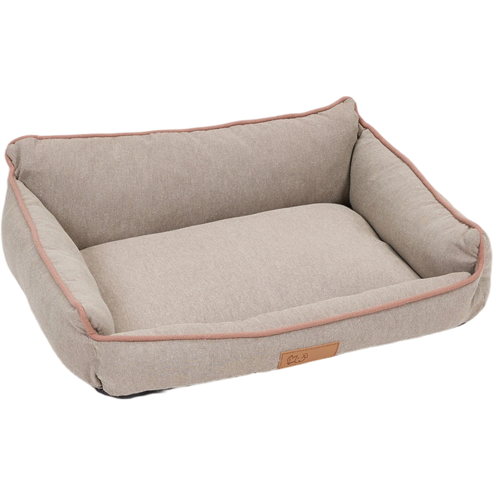 H&O Direct 50 x 38cm Beige Rectangular Warm Dog Bed with Anti-Slip Bottom Image 1