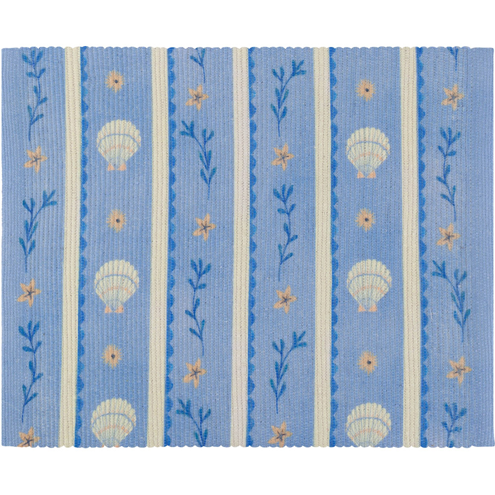 furn. Blue Sea Shells Indoor and Outdoor Placemats 36 x 36cm Image 1