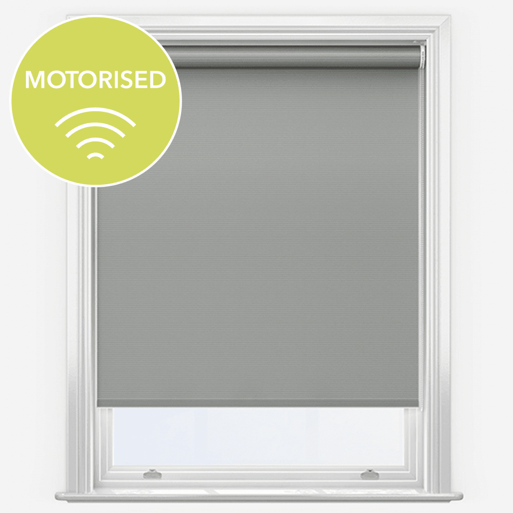 New Edge Blinds Dark Grey Motorised Thermal Blackout Roller Blind with Motor Kit 45cm Image 4
