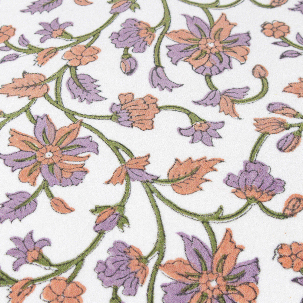 Paoletti Mentera Lilac Coral Floral Velvet Cushion Image 5