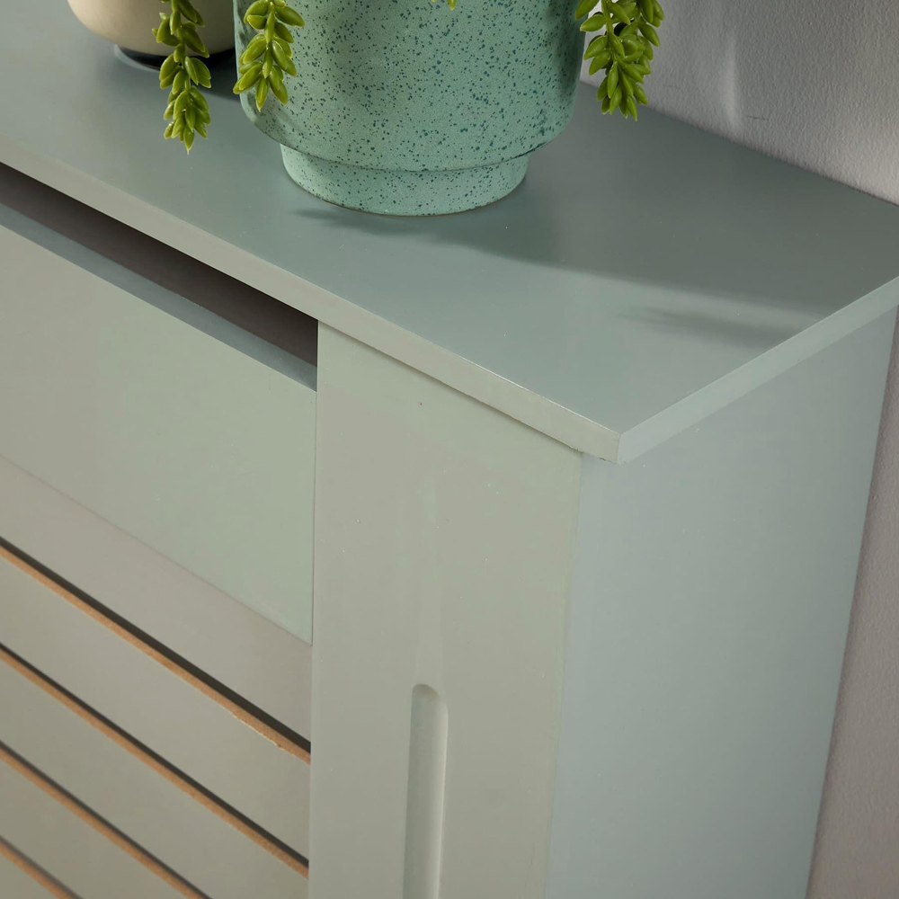 Home Source York Grey Horizontal Line Radiator Cover Medium Image 3