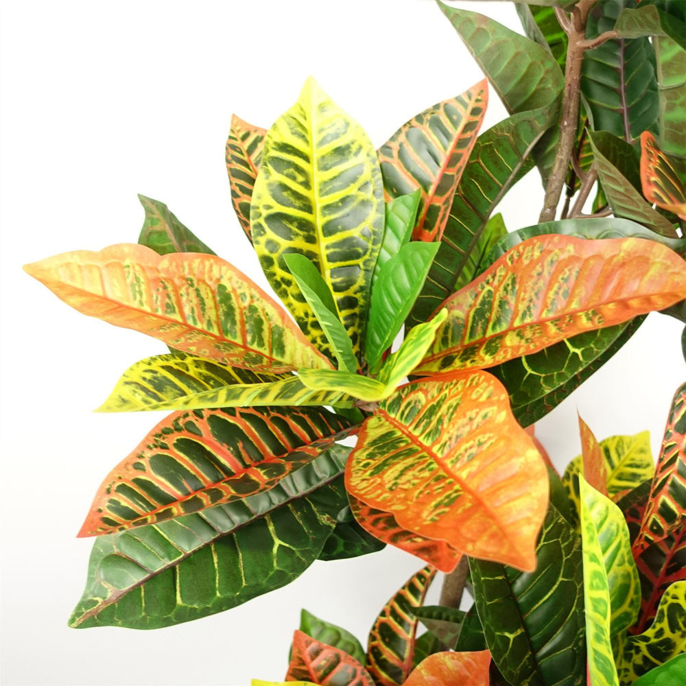 Botanik Orange Yellow Tropical Codiaeum Artificial Tree in Pot 4.5ft Image 2