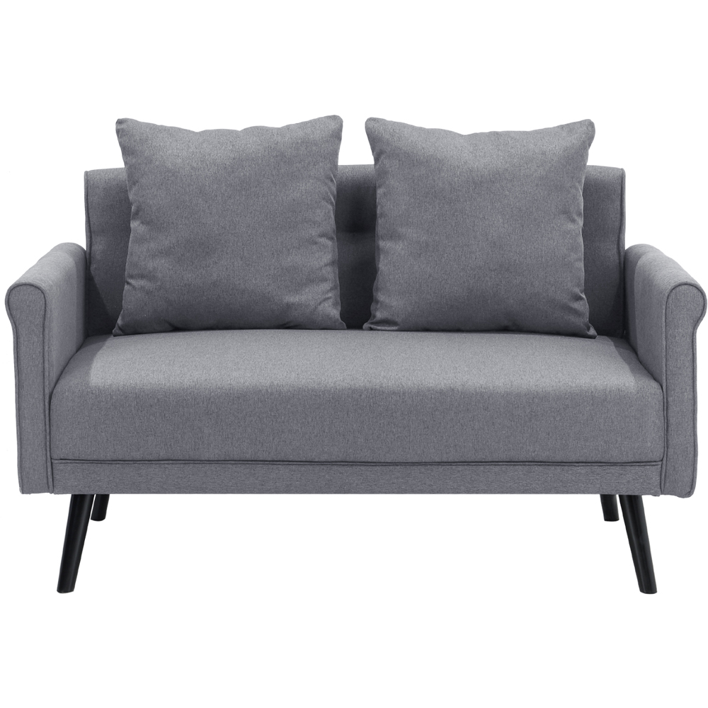 Living and Home 2 Seater Dark Grey Loveseat Sofa Image 2