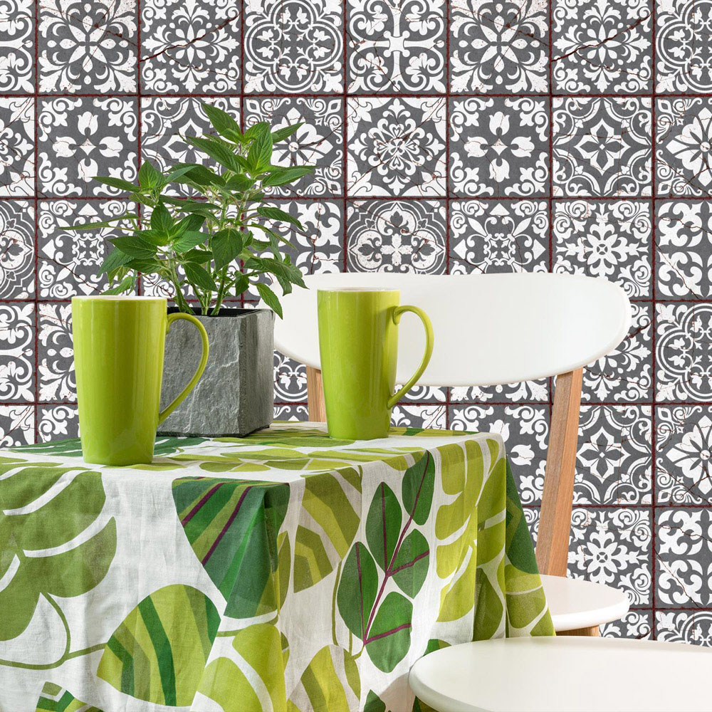 Walplus Vintage Cracked Design Medieval Tile Sticker 24 Pack Image 2