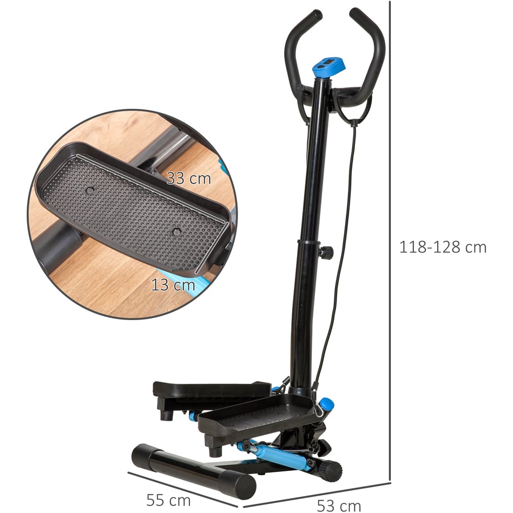 HOMCOM Black and Blue Adjustable Twist Stepper Fitness Machine with LCD Screen Image 7