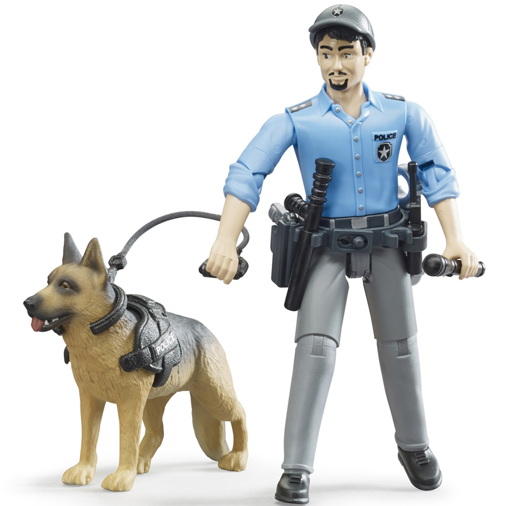 Bruder Bworld Policeman Figure with Dog Image 4
