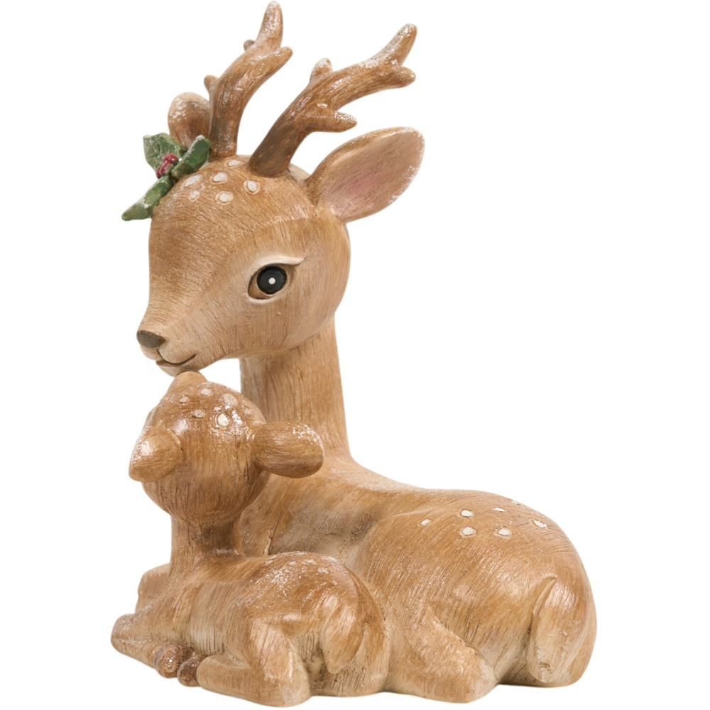 Mother and Baby Reindeer Ornament Brown Image 5