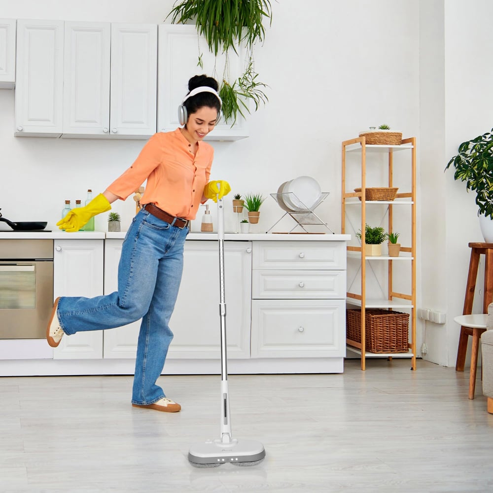 Alivio Grey LED Wireless Electric Mop with Powerful Spin Head 150 RPM Image 4