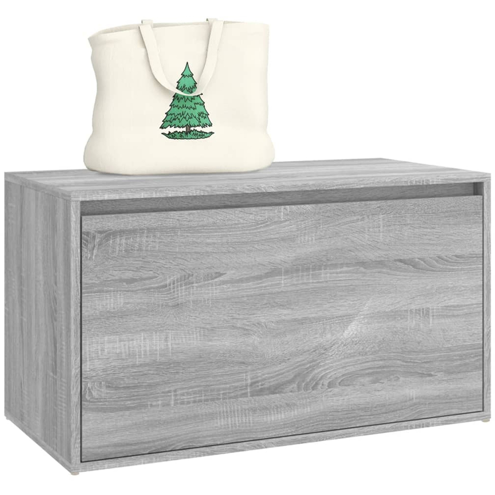vidaXL Single Drawer Grey Sonoma Hall Bench Image 4