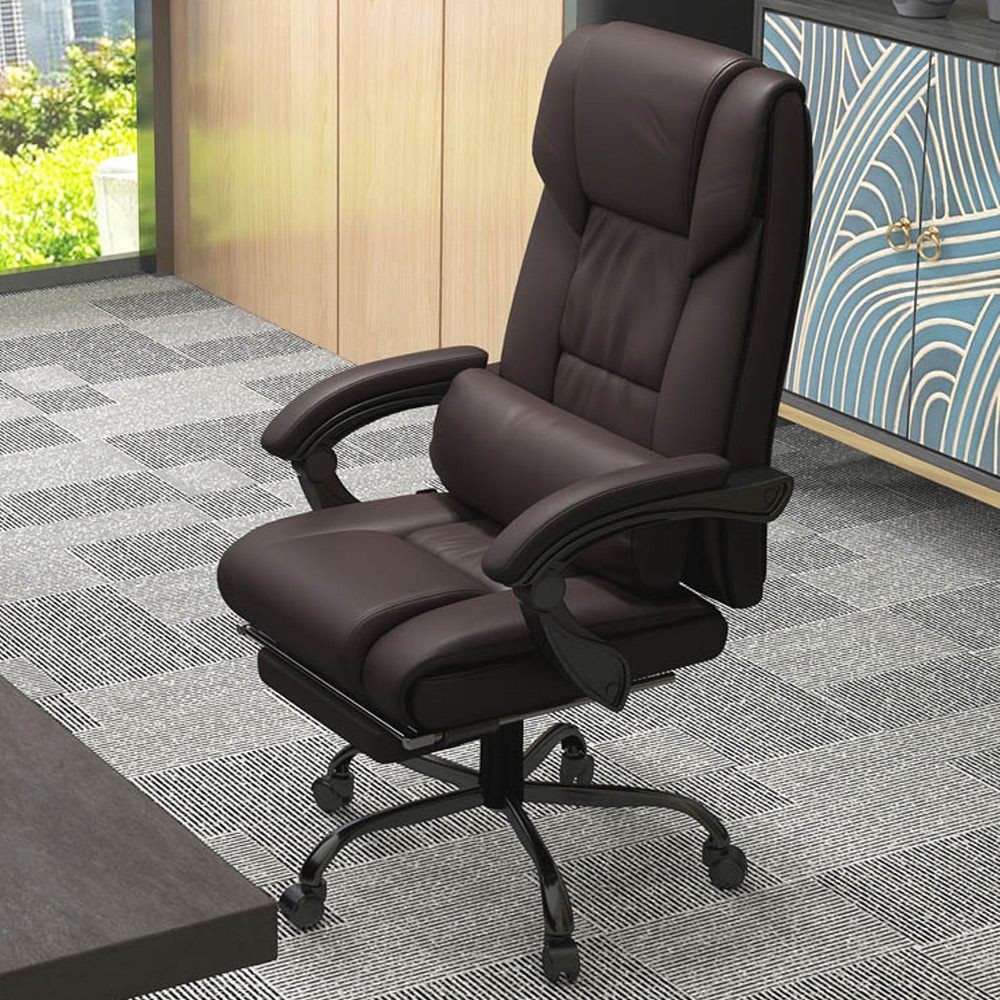 Portland Brown PU Leather Swivel Massage Office Chair Image 1