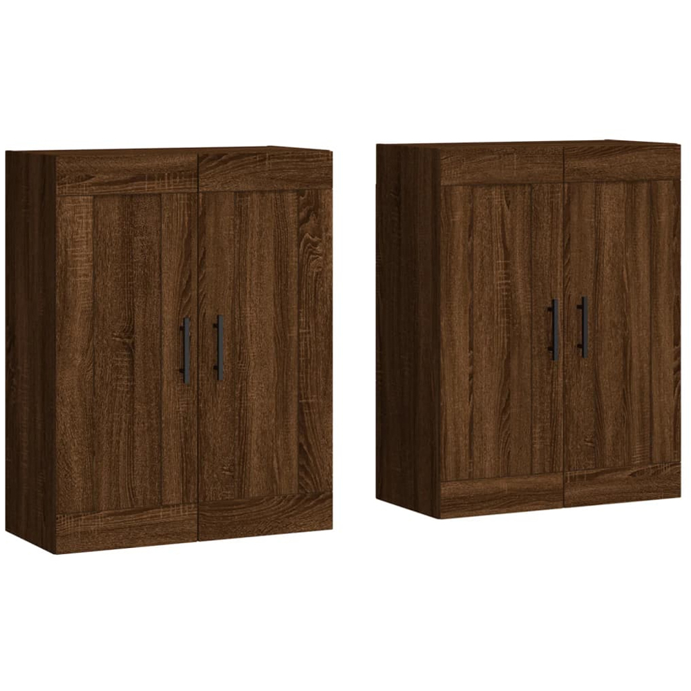 vidaXL 2 Door Brown Oak Wall Mounted Cabinet 2 Pack Image 2