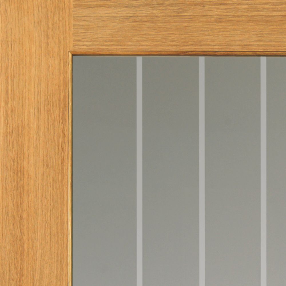 JB Kind Thames Cottage Oak 1 Light Finished Glazed Internal Door 204 x 826mm Image 3