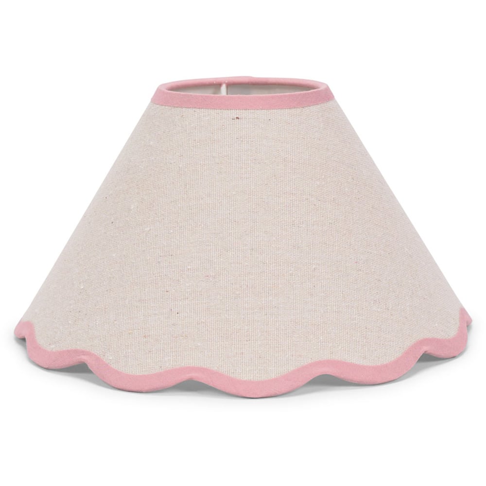 ValueLights Florie Tapered Natural and Pink Scallop Lamp Shade Large Image 1