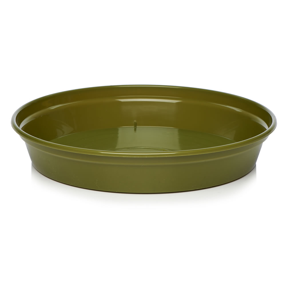 Wilko Plastic Saucer Olive 13cm 5pk Wilko