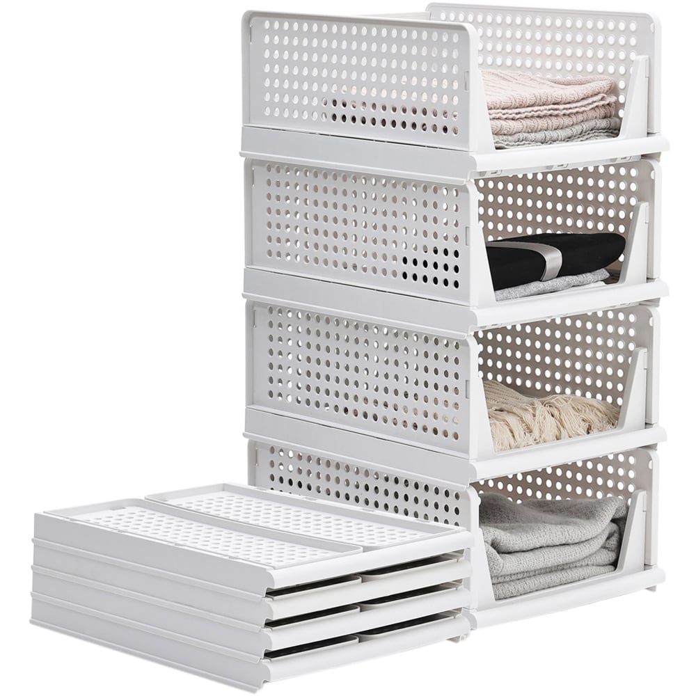 Living and Home 8 Piece Stackable Wardrobe Storage Organiser Image 1