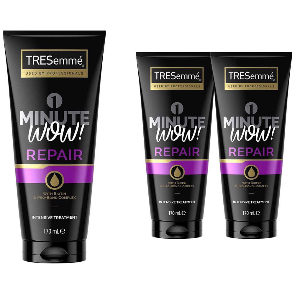 TRESemme 1 Minute WOW Repair Biotin Intensive Hair Treatment 170ml 3 Pack Image 1