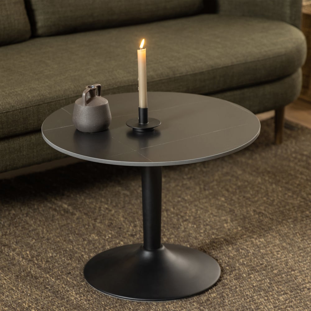 Florence Malta Black Ceramic Round Coffee Table Image 5