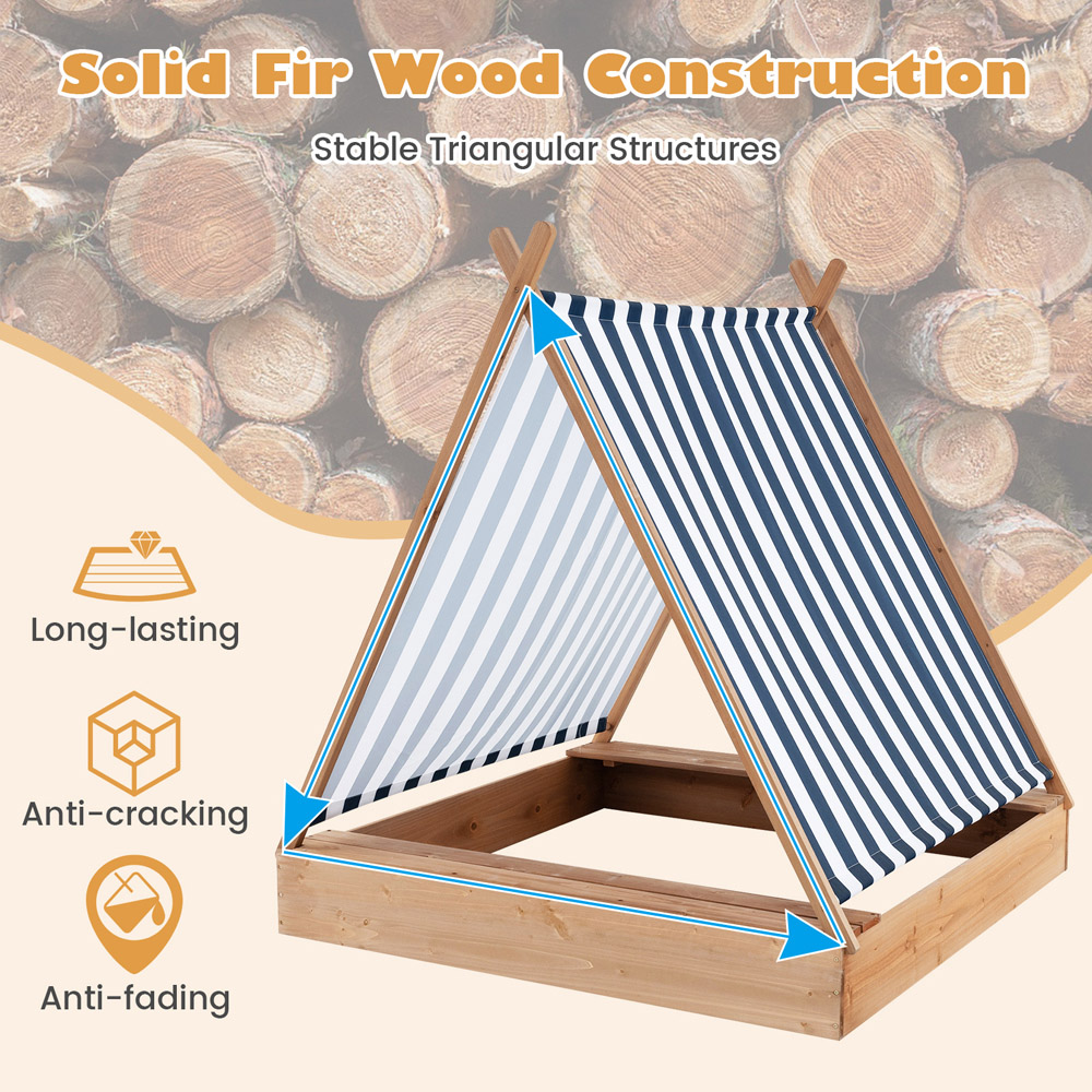 Costway Kids Sandbox with Cover Image 7