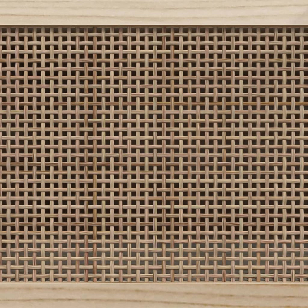 vidaXL 2 Door 2 Shelf White and Natural Rattan TV Cabinet Image 6