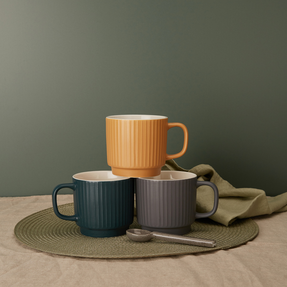 Waterside Matt Ribbed Mugs Set of 6 Image 3