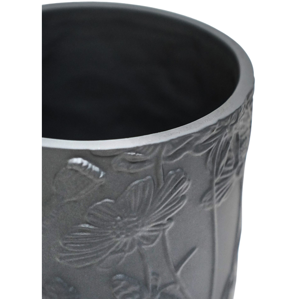 Ivyline Kew Midnight Meadow Embossed Stoneware Indoor Planter 18cm Image 3